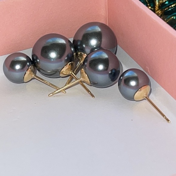 Neiman Marcus 14KT Gold studded Tahitian pearl 9mm Only 1 Single Availab… - Picture 10 of 16